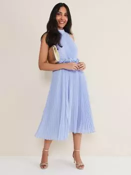 Плиссированное платье миди Phase Eight Petite Simara, василек