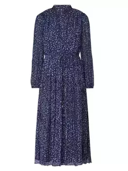 Плиссированное платье миди с леопардовым принтом Ama Shoshanna, мультиколор