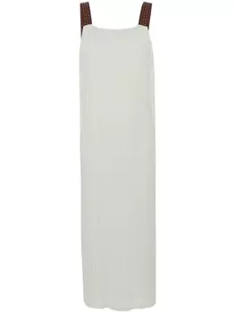 Плиссированное платье миди с плетеными бретелями Alysi, зеленый