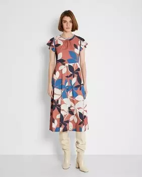 Плиссированное платье миди сми Trucco, мультиколор