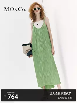 Плиссированное платье Moco с открытой спиной, черный