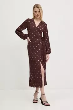 Плиссированное платье Never Fully Dressed, коричневый