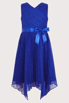 Плиссированное платье прима Monsoon, синий