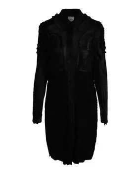 Плиссированное платье-рубашка из эластичного джерси Burberry, черный