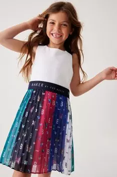 Плиссированное платье с бабочкой Baker By Ted Baker, мультиколор