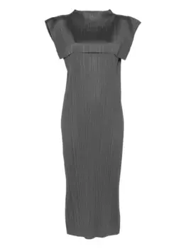 Плиссированное платье с кейпом Pleats Please Issey Miyake, зеленый