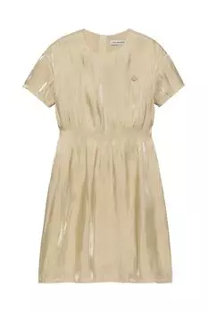 Плиссированное платье с металлизированной отделкой Calvin Klein Jeans, желтый