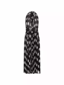 Плиссированное платье с принтом полька Dolce&Gabbana, черный