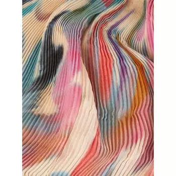 Плиссированное платье с узором из драгоценных камней Etro, бежевый