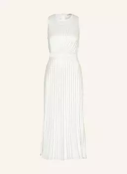 Плиссированное платье с вырезом Sandro, белый