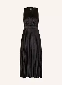 Плиссированное платье с вырезом Sandro, черный