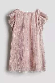 Плиссированное платье трапеции H&M, розовый