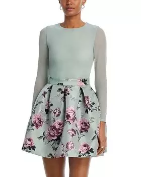 Плиссированное платье-юбка Chara для вечеринки Alice and Olivia, зеленый