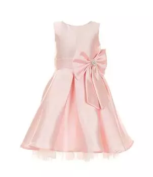 Плиссированное расклешенное платье из микадо без рукавов Rare Editions Little Girls 2T-6X, розовый