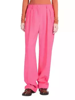 Плиссированные брюки из эластичной шерсти Sportmax, фуксия