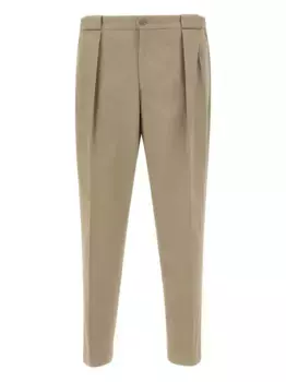 Плиссированные брюки из смесовой хлопковой ткани Briglia 1949, нейтральный