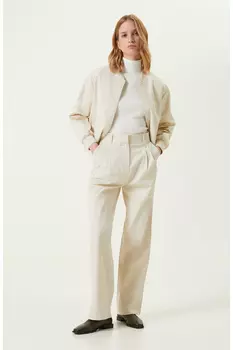 Плиссированные брюки каменного цвета Network, серый