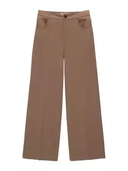 Плиссированные брюки Pull&Bear, коричневый