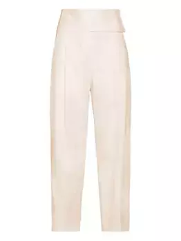 Плиссированные брюки с высокой талией JIL SANDER, нейтральный