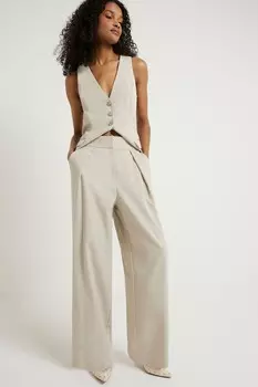 Плиссированные брюки широкого кроя River Island, зеленый