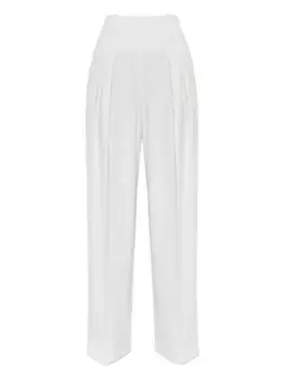 Плиссированные брюки широкого кроя VICTORIA BECKHAM, белый