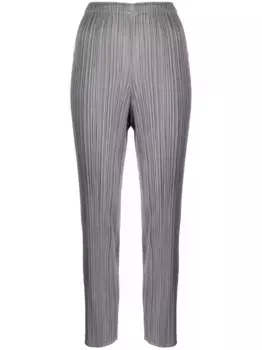 Плиссированные брюки узкого кроя Pleats Please Issey Miyake, серый