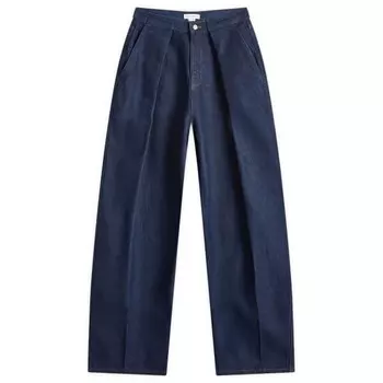 Плиссированные джинсы Good American, индиго