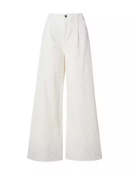 Плиссированные джинсы свободного кроя Liu Jo, цвет White denim