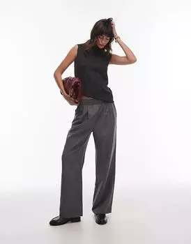 Плиссированные джоггеры сланцевого цвета Topshop