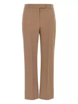 Плиссированные хлопковые брюки MAX MARA, нейтральный