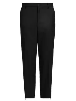 Плиссированные хлопковые брюки Versace Jeans Couture, черный