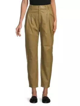 Плиссированные кожаные брюки SPRWMN Sand