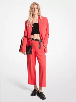 Плиссированные креповые брюки Michael Kors, коралловый