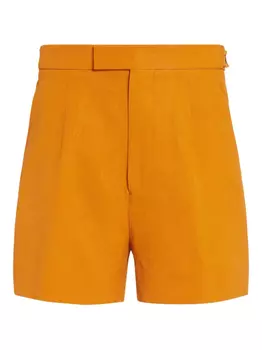 Плиссированные льняные шорты Zegna, оранжевый
