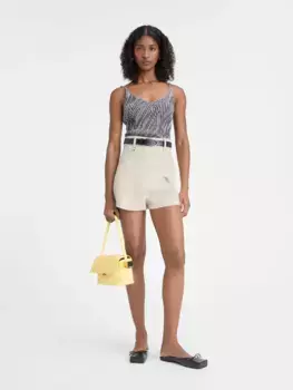 Плиссированные мини-шорты Бари Jacquemus, светло-бежевый