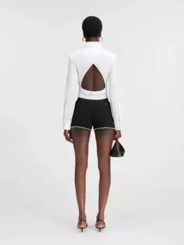 Плиссированные мини-шорты плиссе Jacquemus, черный