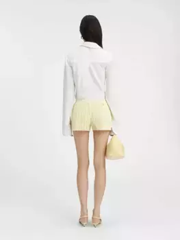 Плиссированные мини-шорты плиссе Jacquemus, светло-желтый