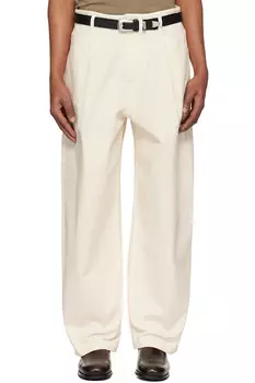 Плиссированные рабочие джинсы Lemaire, белый