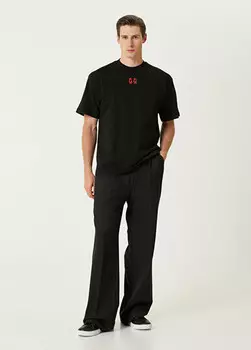 Плиссированные шерстяные брюки 44 Label Group, черный