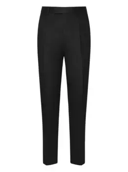 Плиссированные шерстяные брюки Zegna, черный