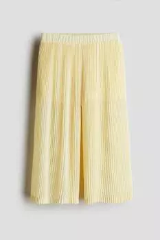 Плиссированные шифоновые брюки H&M, желтый