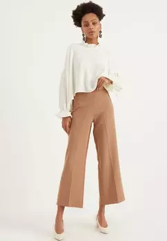 Плиссированные широкие брюки Tbn, коричневый