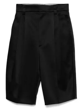 Плиссированные шорты-бермуды Carven, черный