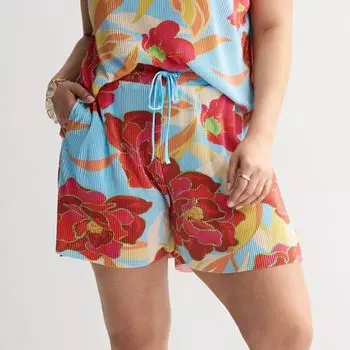 Плиссированные шорты больших размеров Intempo, цвет floral