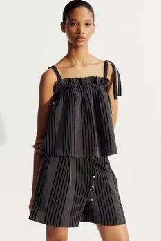 Плиссированные шорты H&M, черный
