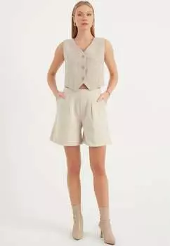 Плиссированные шорты Herita, бежевый