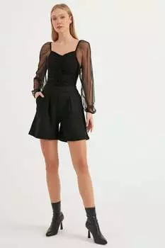 Плиссированные шорты Herita, черный