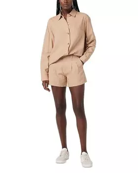 Плиссированные шорты Hudson с кокеткой спереди, коричневый