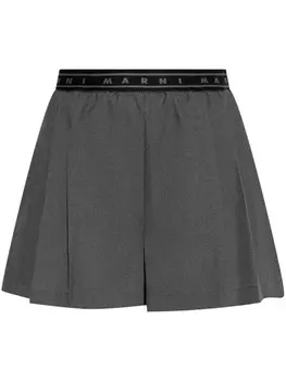 Плиссированные шорты Marni, серый