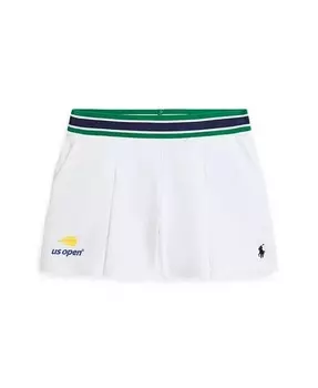 Плиссированные шорты на Открытом чемпионате США для малышей и девочек Polo Ralph Lauren, белый